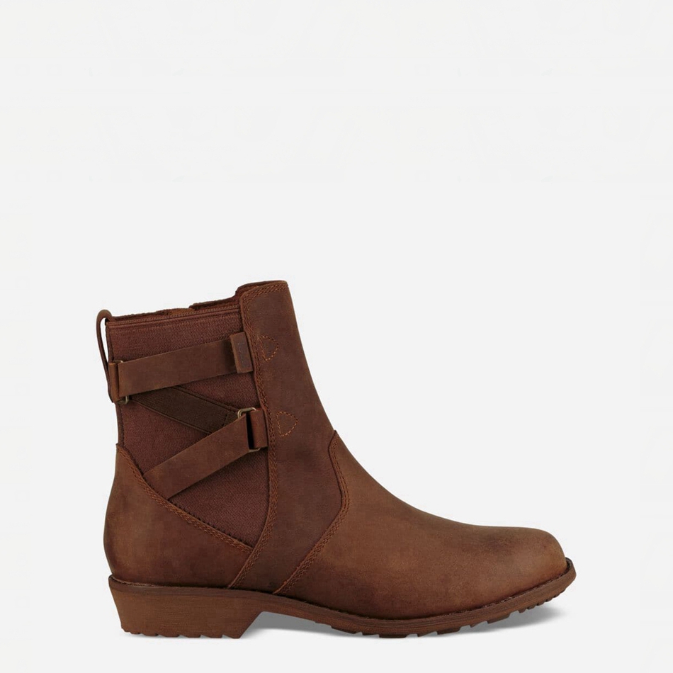 Buty Wodoodporne Teva Ellery Ankle Ciemny Brązowe | 8654831