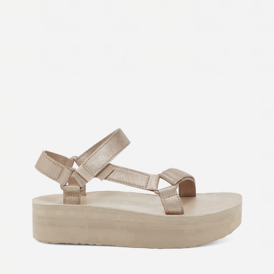 Sandały na Platformie Teva Flatform Universal Skórzane Khaki | 8054707